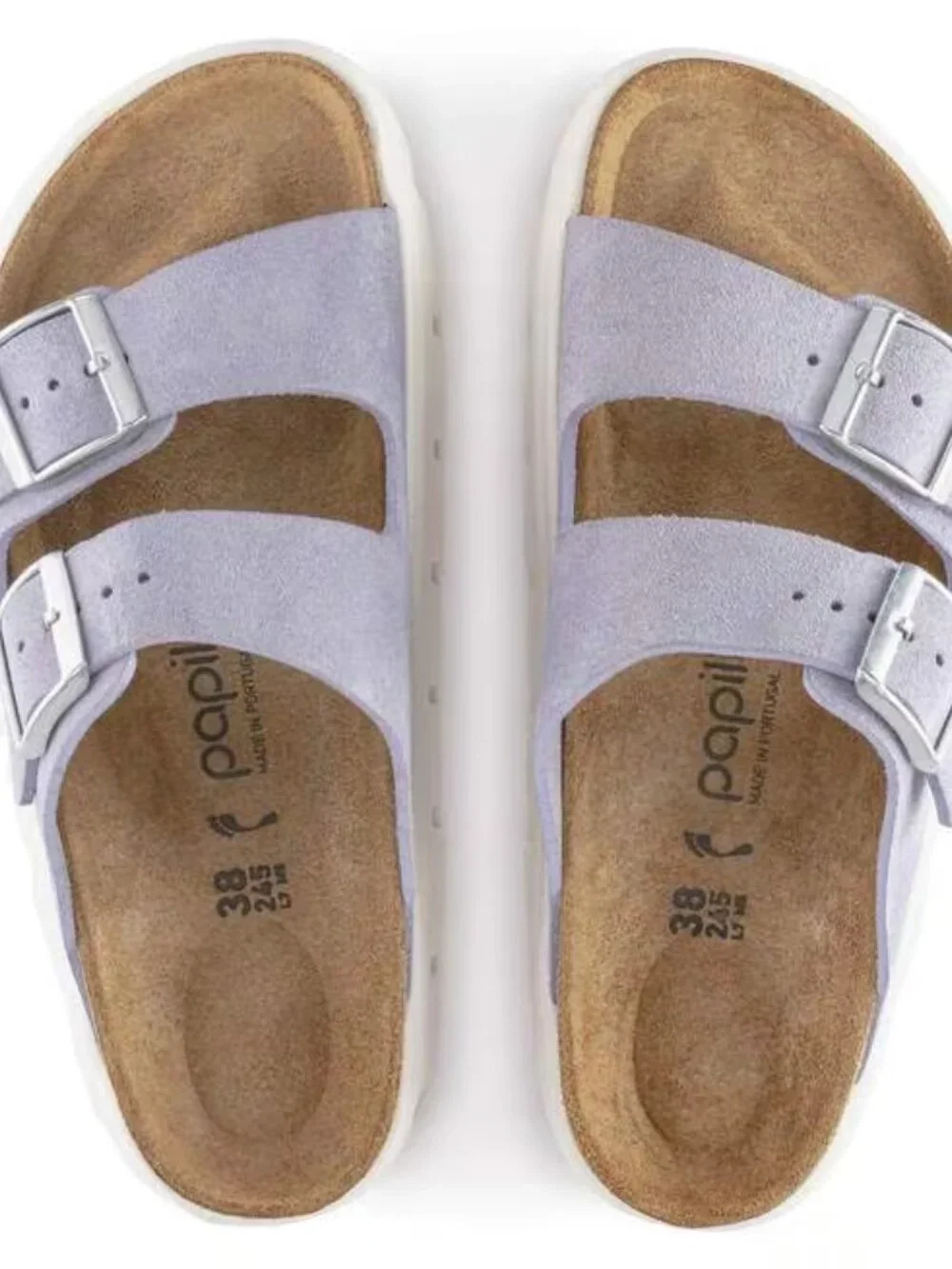 NWT Papillo By Birkenstock Arizona Chunky Suede Leather Purple Fog 41 10